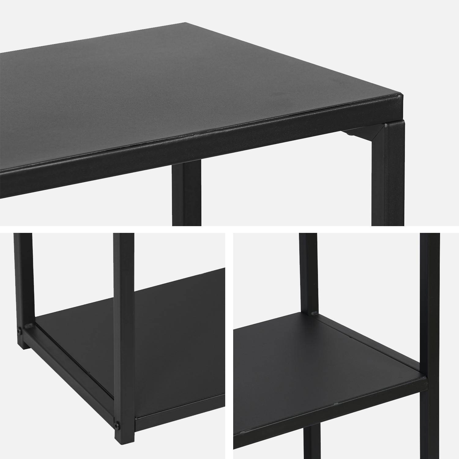 Libreria industriale in metallo nero, 120cm, Industrielle, Nero, 120x30x80 cm,sweeek,Photo6