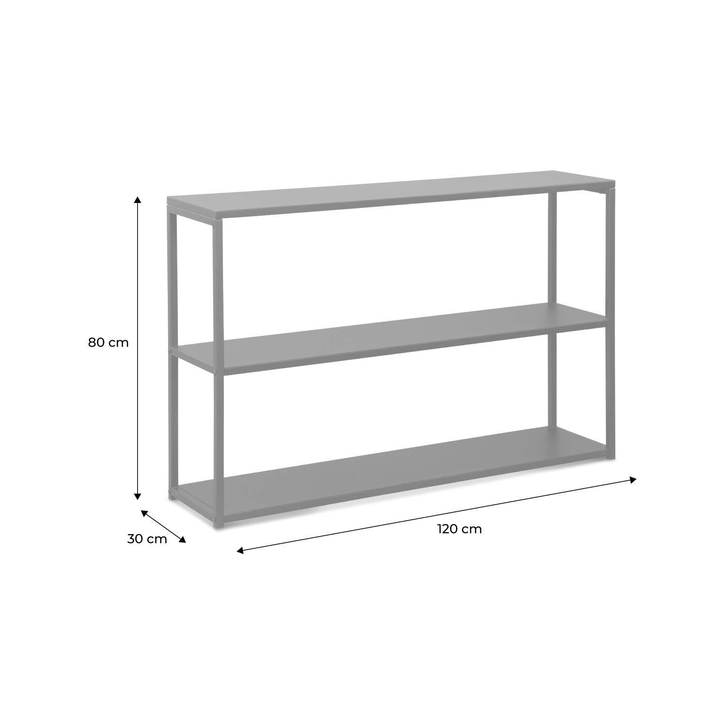 Libreria industriale in metallo e effetto legno, 3 livelli, 120cm, Nero