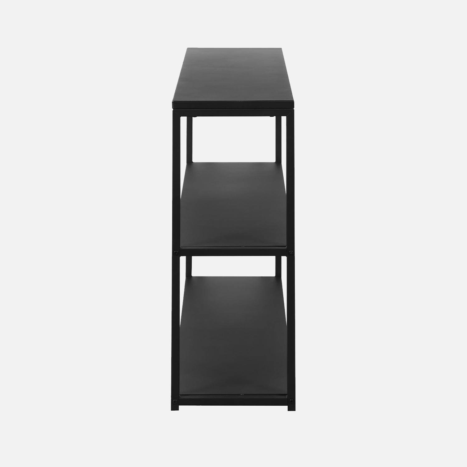 Libreria industriale in metallo nero, 120cm, Industrielle, Nero, 120x30x80 cm Photo5