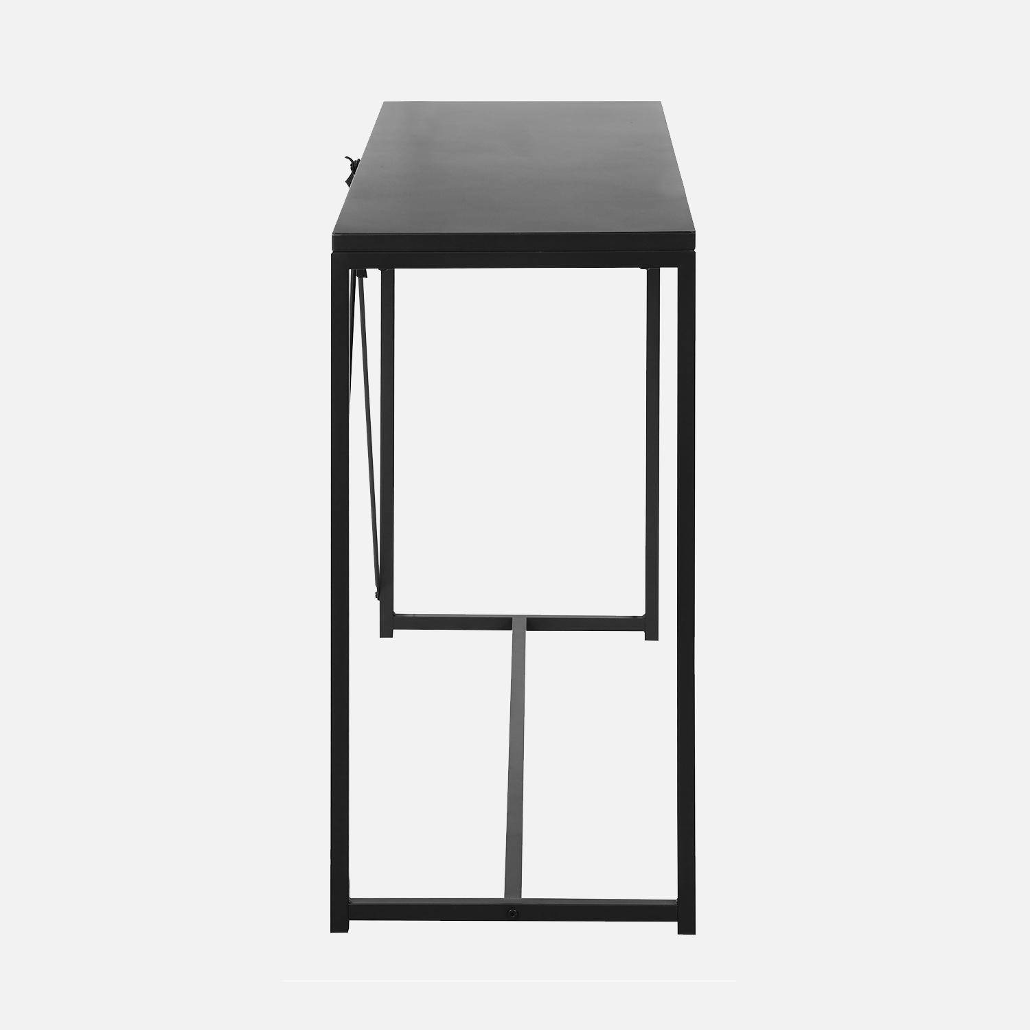 Zwart metalen sidetable 120x39x79cm - Industrielle - 1 verstevigingsbalk ,sweeek,Photo4