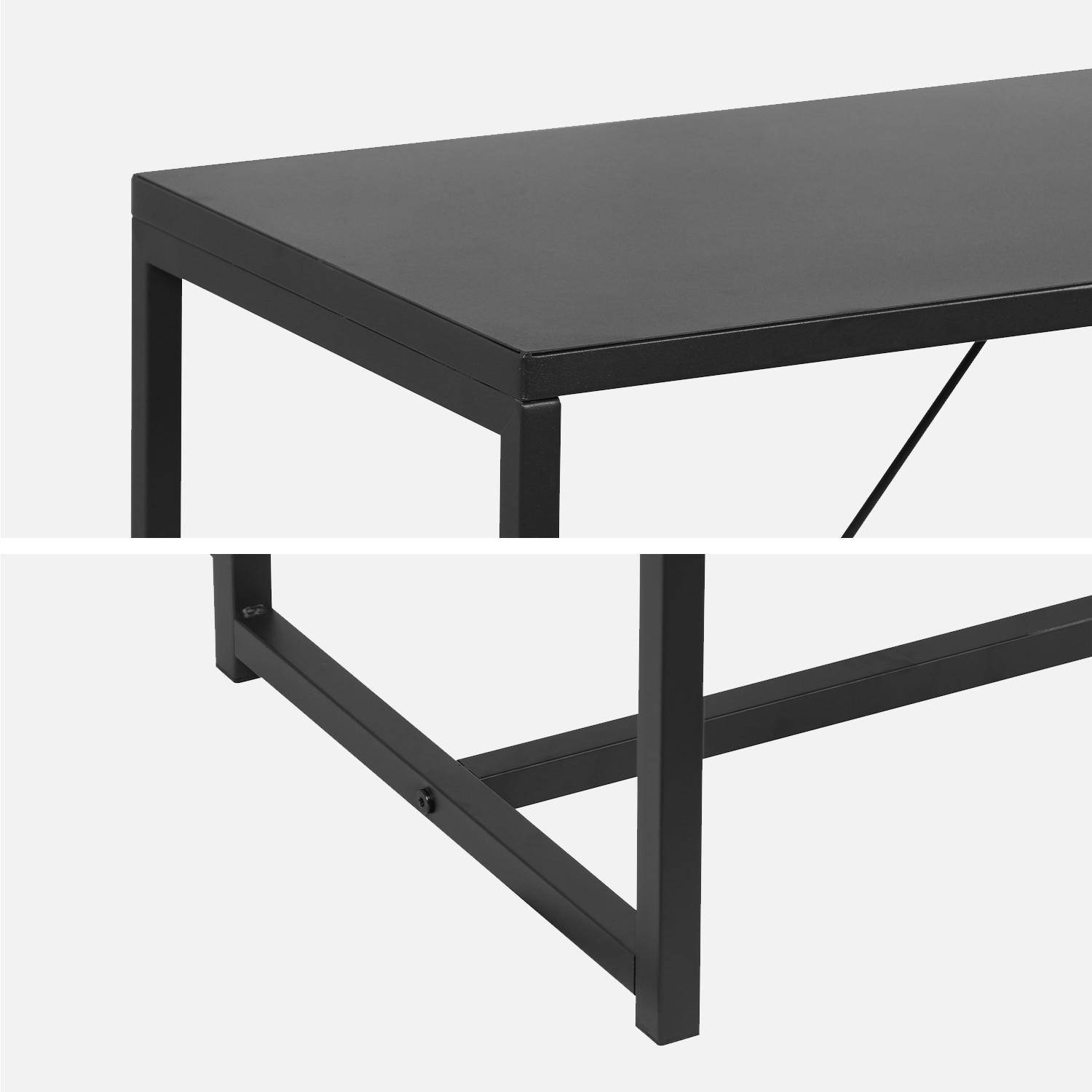 Console en métal noir 120 x 39 x 79cm - Industrielle - 1 barre de renfort  Photo4