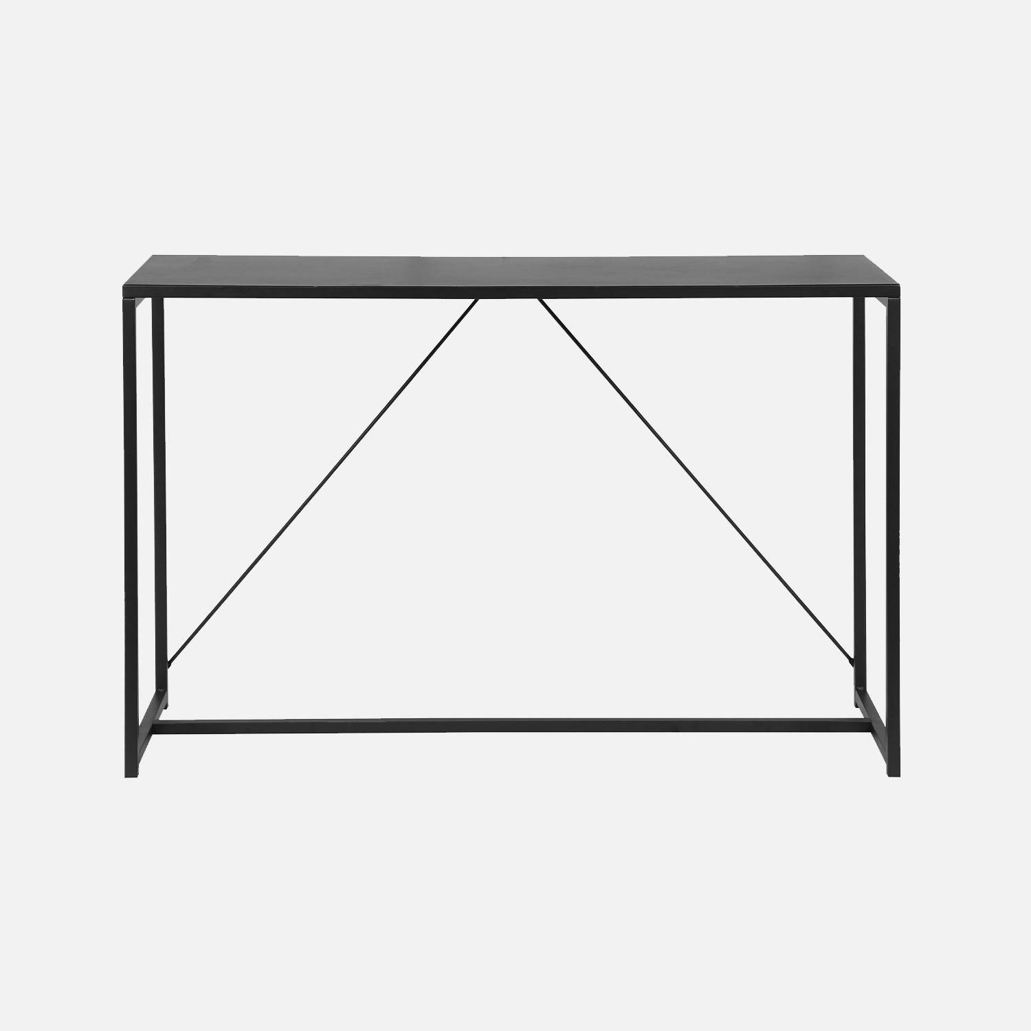Console en métal noir 120 x 39 x 79cm - Industrielle - 1 barre de renfort  Photo2