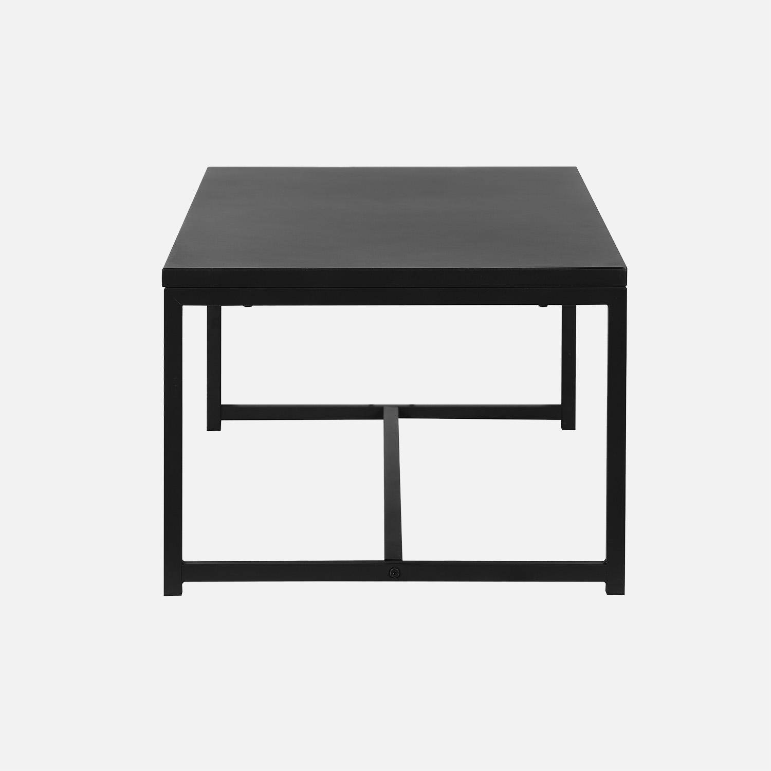 Table basse métal noir 100x50x36cm - Industrielle - pieds en métal, design ,sweeek,Photo4