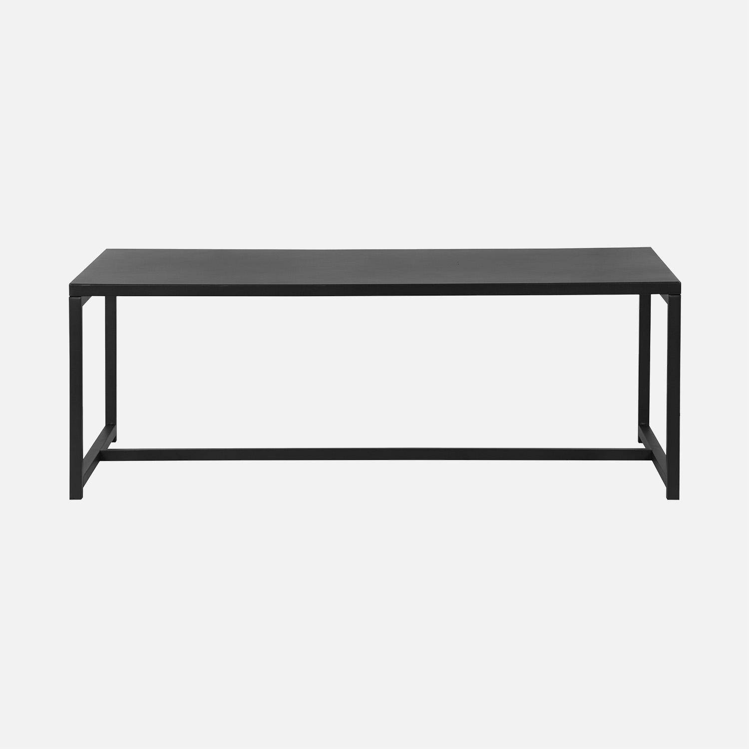 Couchtisch aus schwarzem Metall 100 x 50 x 36 cm Metallbeine, Design - Industrielle Photo2