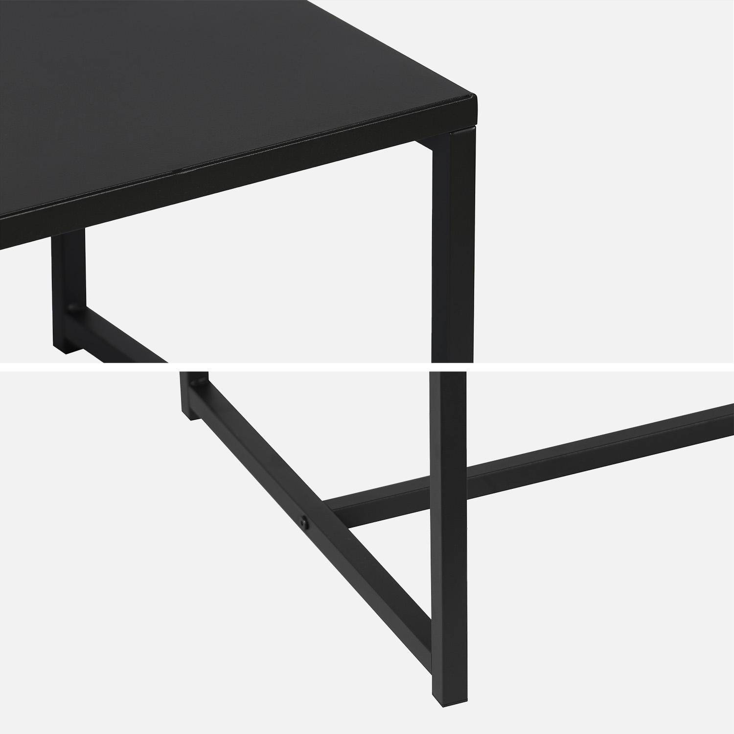 Couchtisch aus schwarzem Metall 100 x 50 x 36 cm Metallbeine, Design - Industrielle Photo4