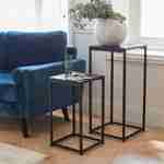 Set di 2 tavolini neri - Industrial - estremità del divano 34x34x74cm / 30x30x54cm Photo1