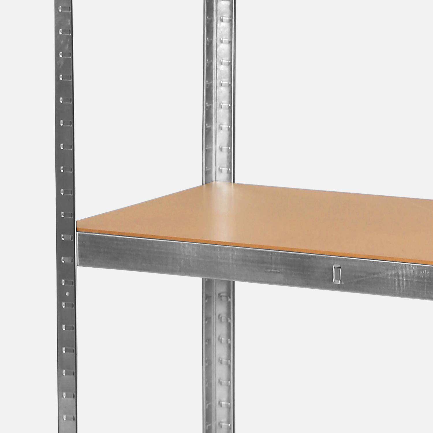 Set of 2 modular metal shelves for heavy loads - Modul - with 5 trays,sweeek,Photo4