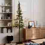 Künstlicher Weihnachtsbaum 210 cm ALBERTA LED, fein, konische Spitze, langer gerader Stamm mit Leuchtgirlane Photo1