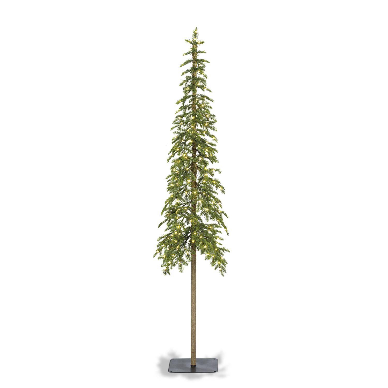 Kunstboom 210cm, dun, kegelvormige top - Alberta - lange rechte stam, realistische uitstraling, inclusief voet en lichtslinger Photo4