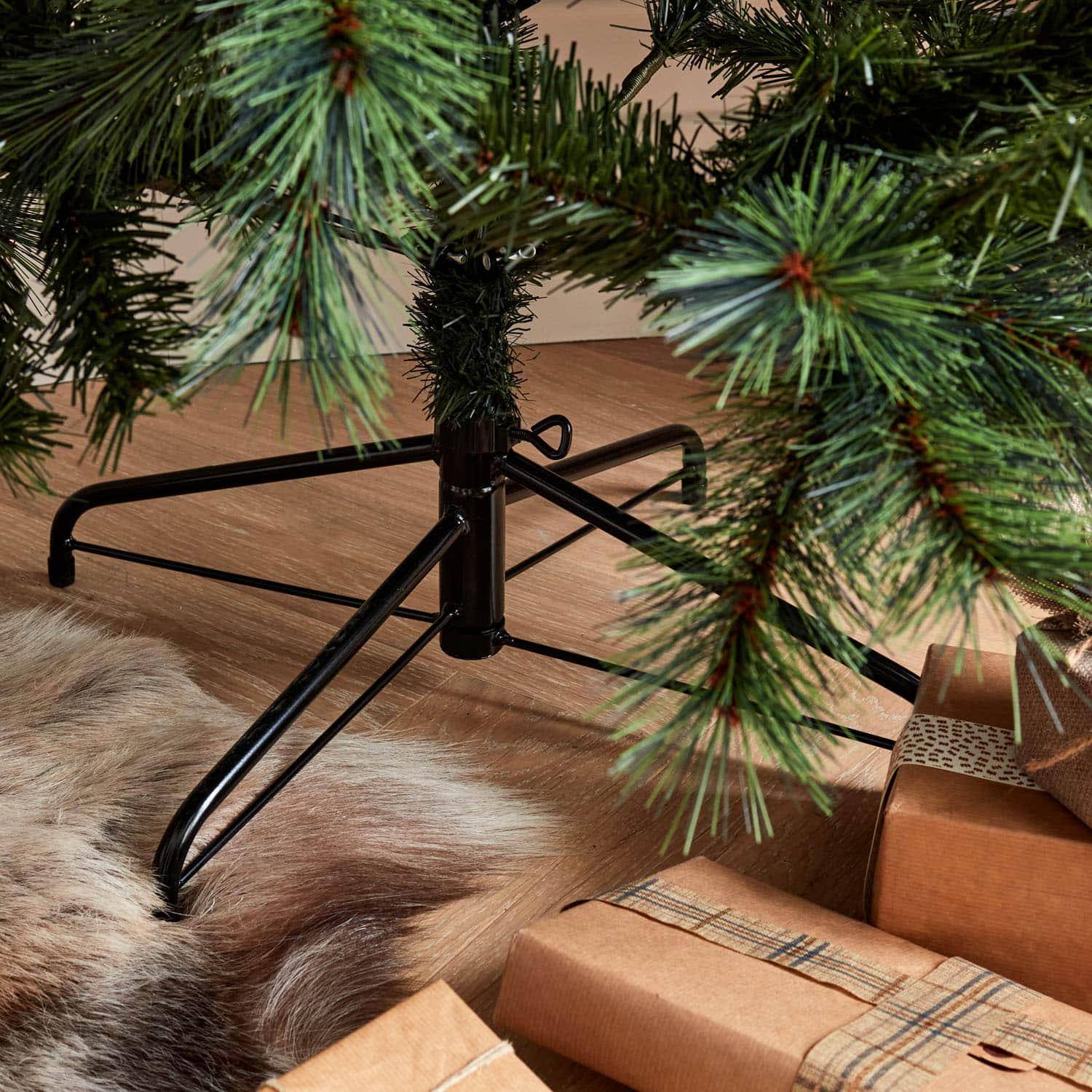 150 cm künstlicher Weihnachtsbaum - HINTON - dicht und buschig, Mix aus Nadeln, wahrheitsgetreues Aussehen, inklusive Ständer Photo3