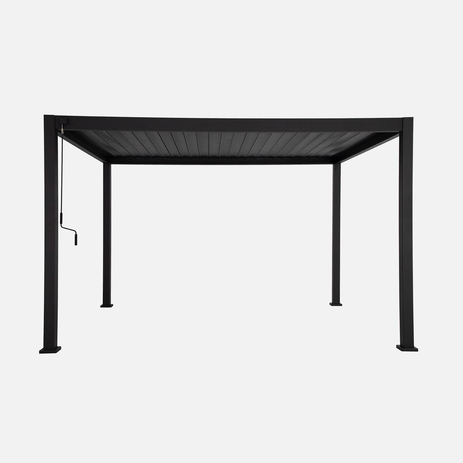 3x4m louvered aluminium pergola with adjustable roof slats, Triomphe, Anthracite, 400x300x250 cm,sweeek,Photo8