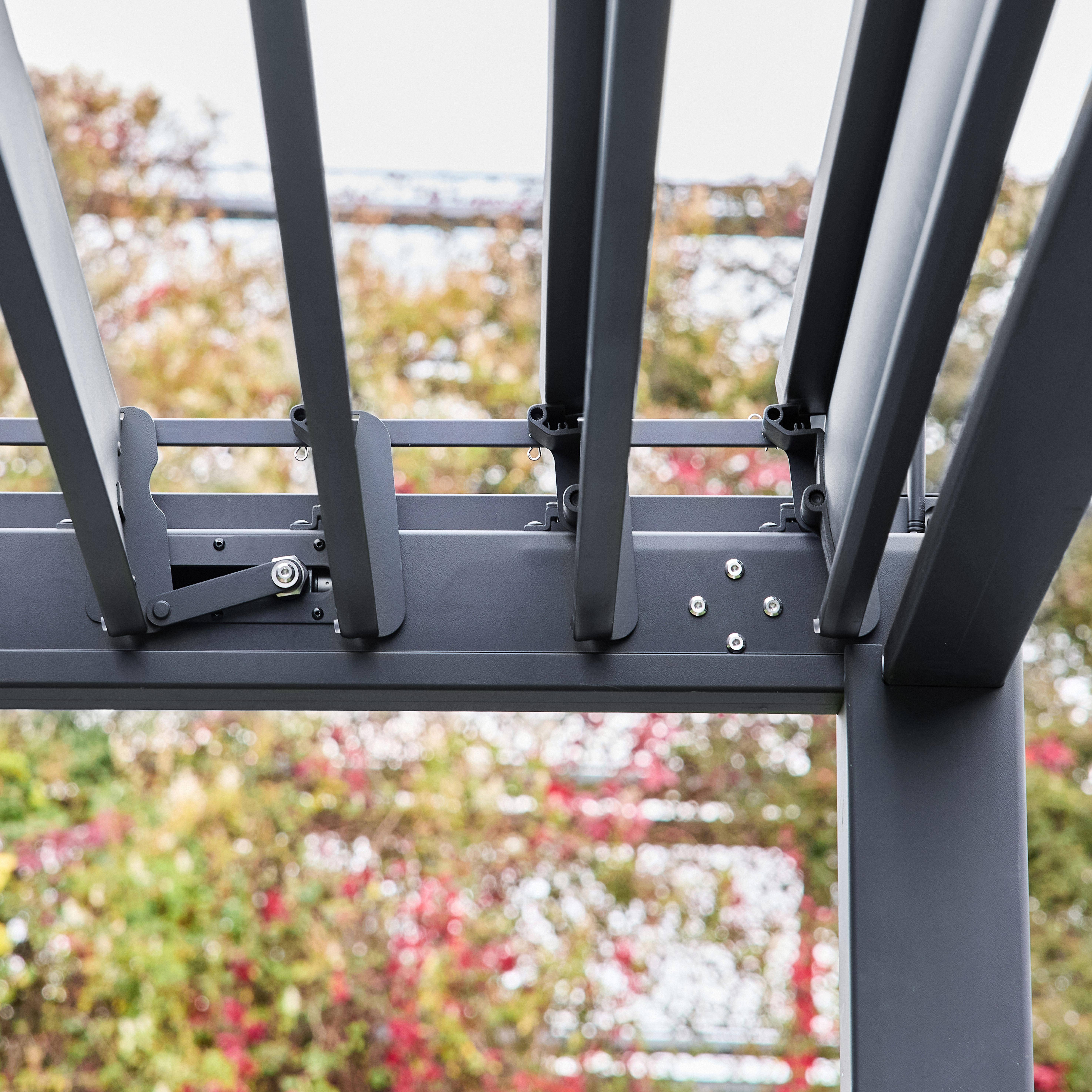 Pergola met lamellendak 4x3m aluminium verstelbare lamellen antraciet 392 x 301 x 257 cm - Triomphe Photo2