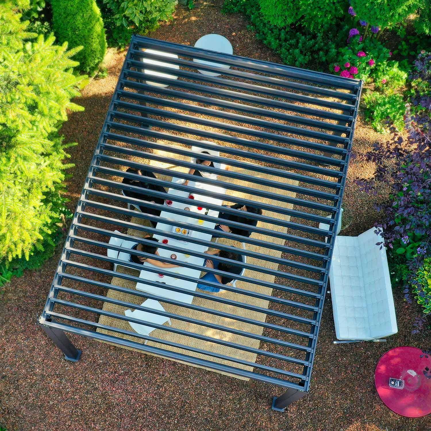 Pergola Bioclimatique gris anthracite – Triomphe – 3x4m, aluminium, à lames orientables  Photo4