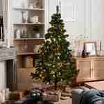 Árvore de Natal artificial com kit de decoração - Ottawa 210cm - verde com decorações vermelhas, prateadas e brancas Photo2