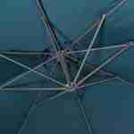 Parasol déporté rond Ø300cm  - Hardelot - Bleu canard - Manivelle anti-retour l Toile déperlante | Facile à utiliser Photo4