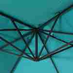 Ronde zweefparasol Ø350cm - Hardelot - Turquoise - Anti-terugslag handgreep - Waterafstotende stof - Makkelijk te gebruiken Photo6