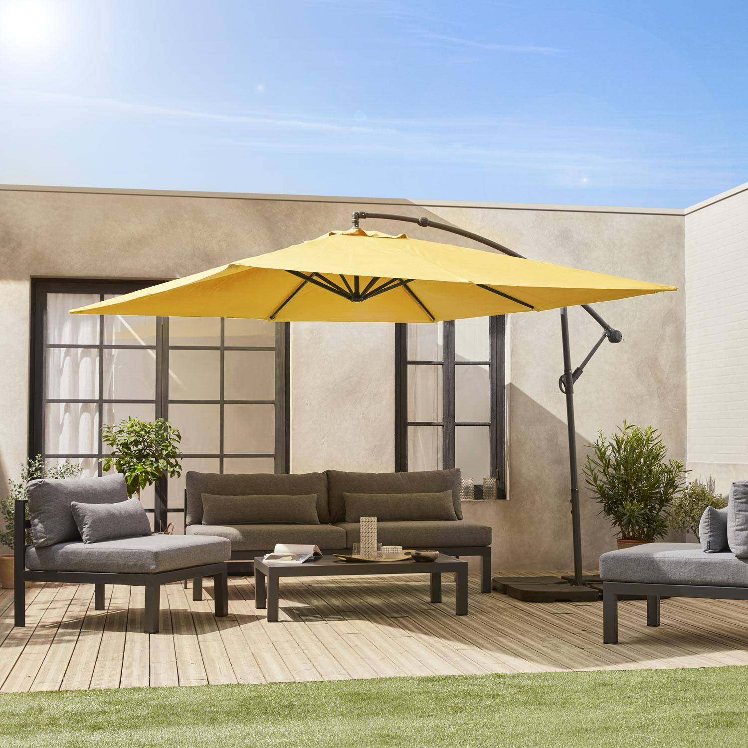 Parasol déporté carré 3x3m Hardelot


