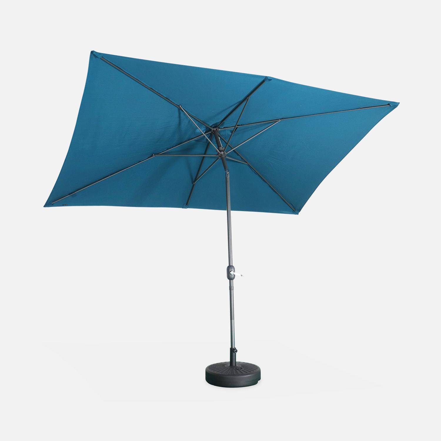 Stokparasol TOUQUET - 196x296cm - Rechthoekig - Donker turquoise