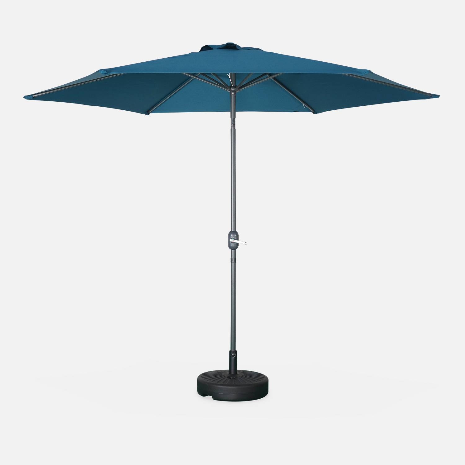 Runder Sonnenschirm Aus Aluminium – Ø 300 Cm, Beige Plane | 360° Drehbar & Neigbar | Wasserdichtes Polyester