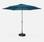 Parasol droit Touquet rond ⌀300cm Bleu canard, mât central aluminium orientable et manivelle d'ouverture | sweeek