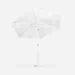 Parasol droit rond Ø300cm - Touquet Ecru - mât central en aluminium orientable et manivelle d'ouverture Photo2