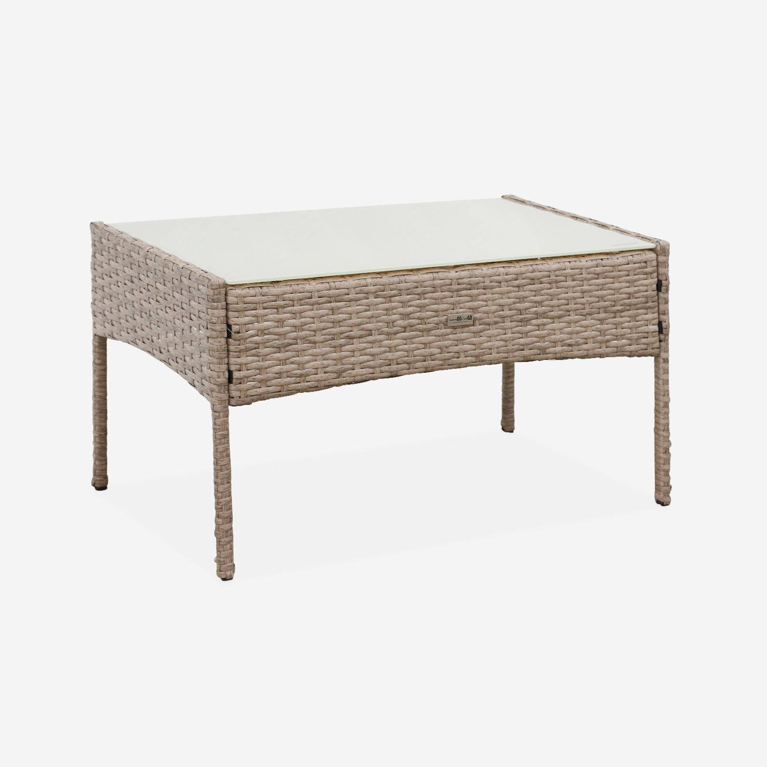 Tuinset Moltès - 4 plaatsen - wicker - 2 fauteuils, 1 sofa en een salontafel, naturel/beige,sweeek,Photo6