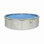 Pool aus Stahl zum Aufstellen Hydrium Torrens, rund Ø460 cm, grau mit Sandfilter, Bodenmatte, Abdeckung und Leiter Photo2