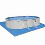 Stalen opzetzwembad hydrium TORRENS, ovaal 6x4m wit met zandfilter, vloermat, afdekking en ladder  Photo3