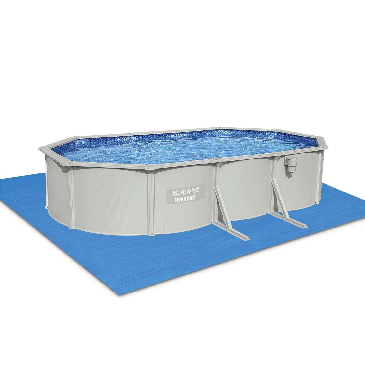 Pool aus Stahl zum Aufstellen Hydrium Torrens, oval 6x4m, grau mit Sandfilter, Bodenmatte, Abdeckung und Leiter  Photo3