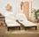 Set of 2 rattan sun loungers ready assembled, Brown/Off-White | sweeek