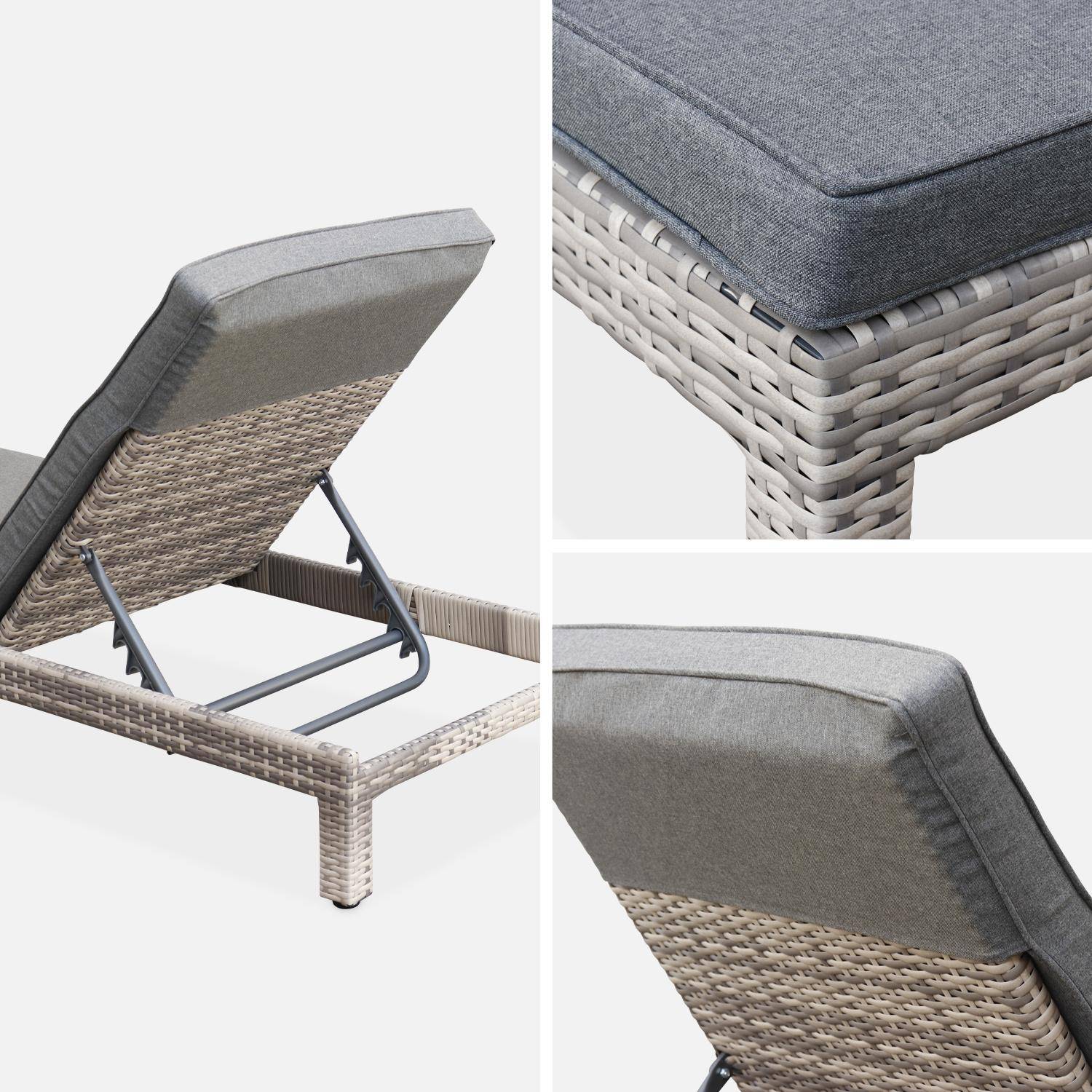 Ensemble de Bains de soleil en résine tressée lounge Pisa