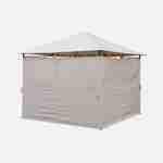 Tonnelle 3x3 m - Elusa - Toile beige - Pergola avec rideaux, tente de jardin, barnum, chapiteau, réception Photo3