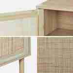 Table de chevet en cannage et décor bois - Camargue - 40x30x58cm - 2 niveaux - 1 porte - pieds droits Photo6