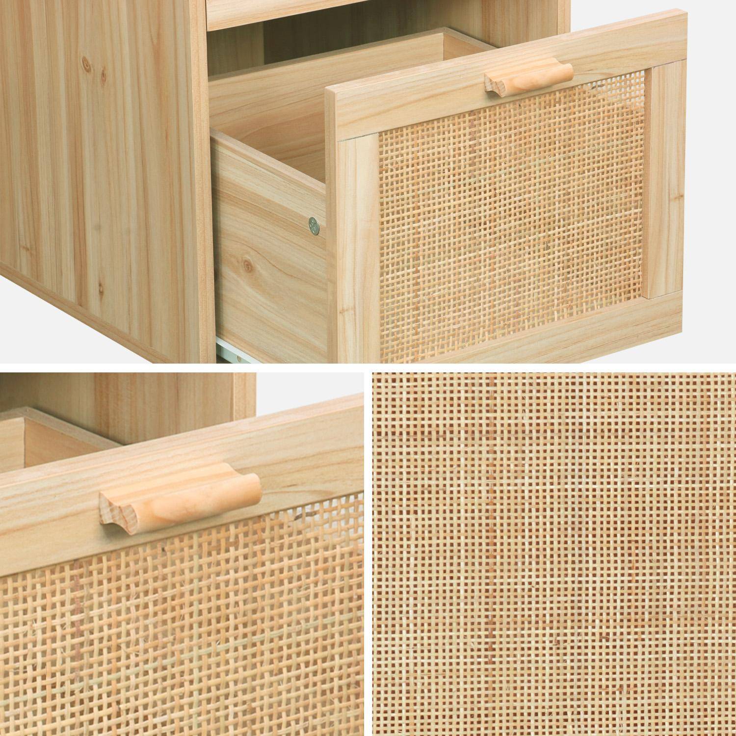 2-drawer woven rattan desk, Natural | sweeek
