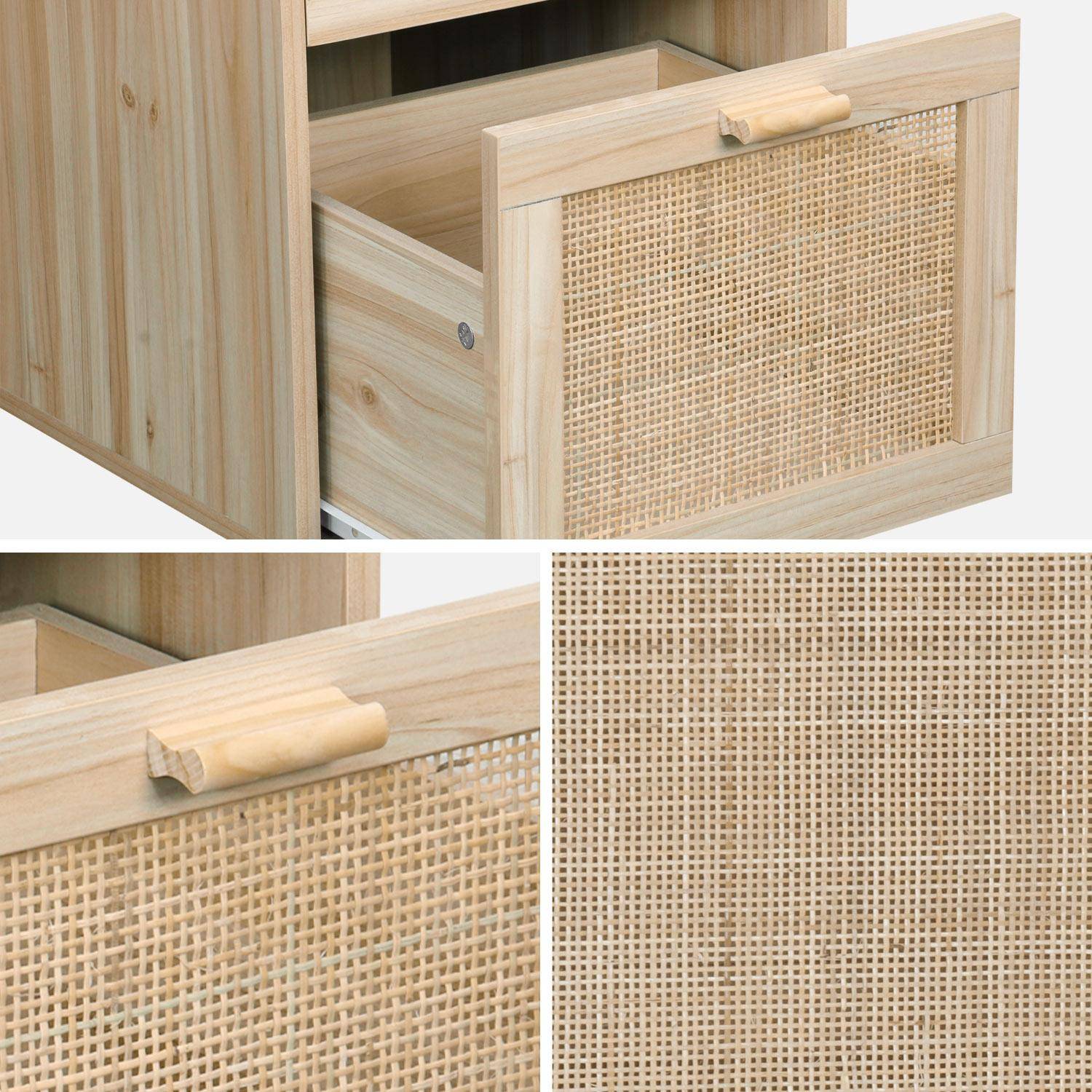 Woven rattan desk with 2 drawers, 120x48x75cm - Camargue - Natural Photo6