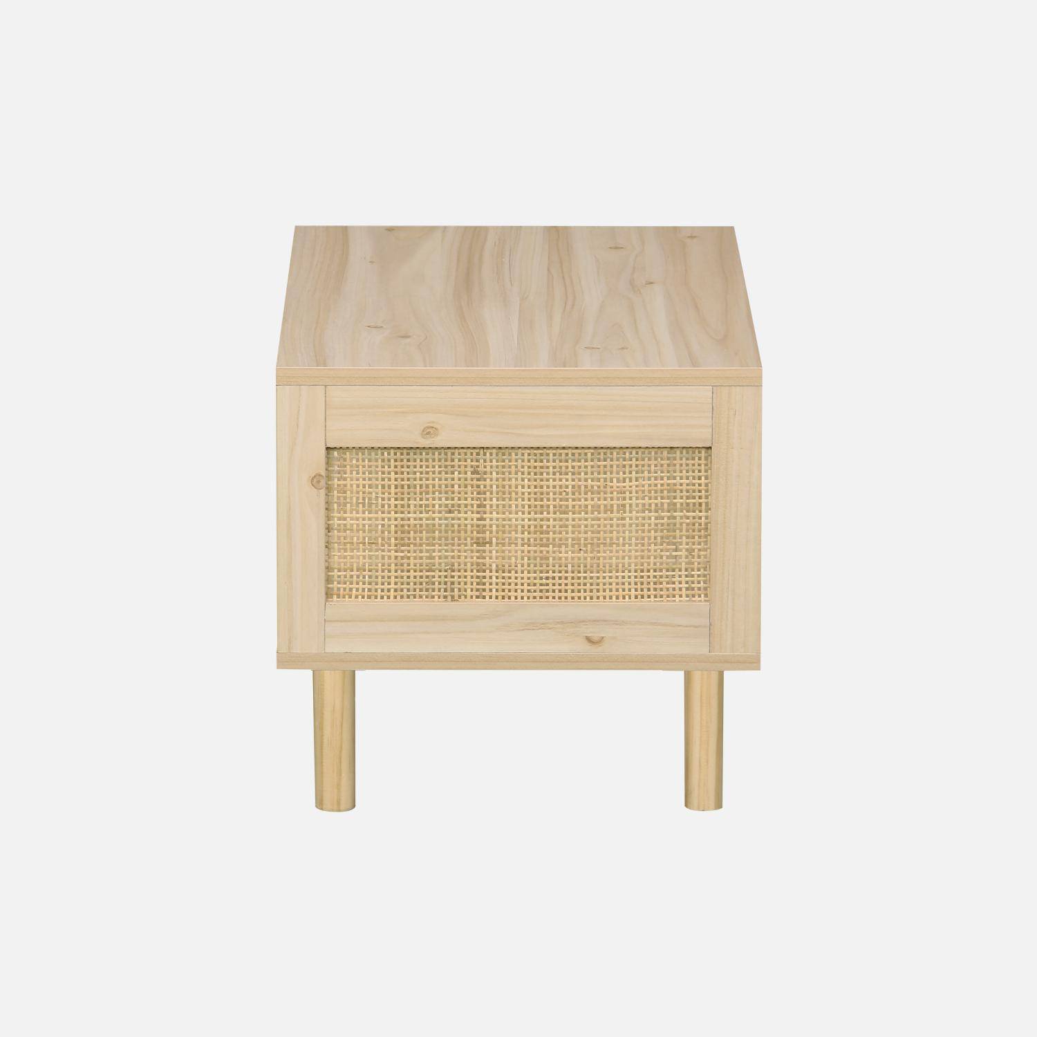 Woven rattan coffee table, 80x40x40cm, Camargue, Natural wood colour Photo5