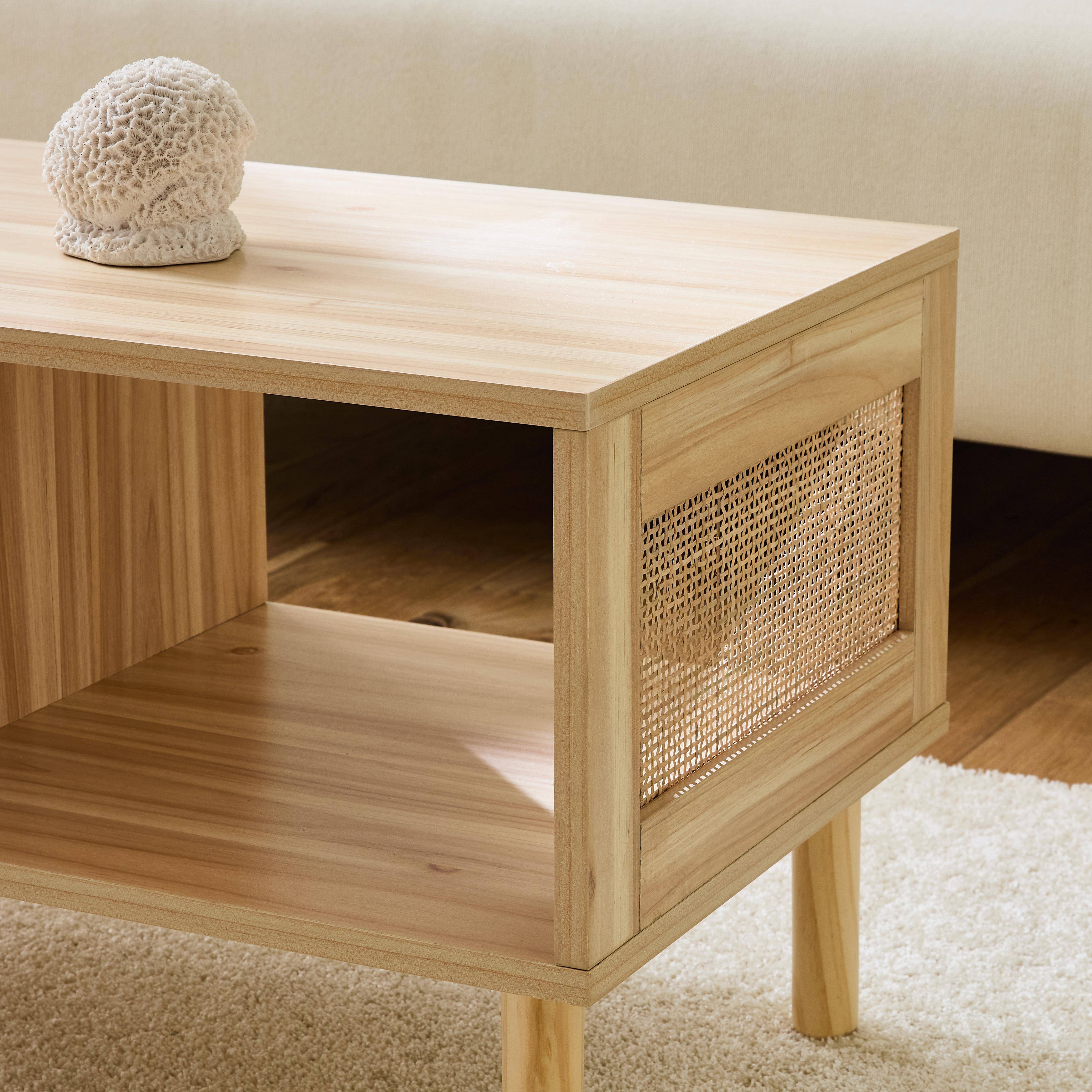 Woven rattan coffee table, 80x40x40cm, Camargue, Natural wood colour,sweeek,Photo2