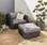 Genova Gartengarnitur, Sessel + Hocker aus Kunststoffrattan schwarz, graue Kissen | sweeek