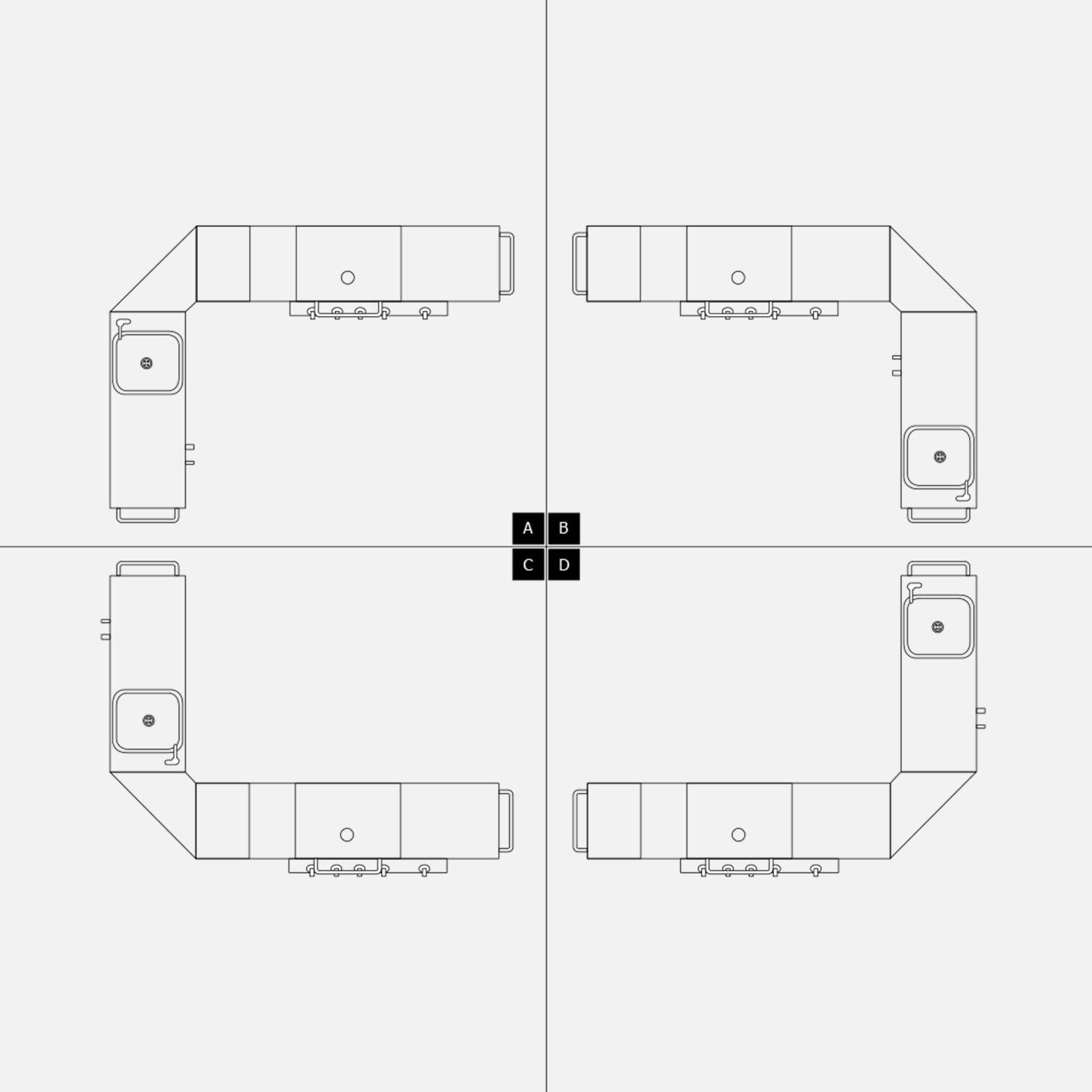Cocina exterior de acero con barbacoa de gas americana de 5 quemadores Negro - 247x187x147 cm,sweeek,Photo7