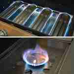 Barbecue, cuisine extérieure gaz - Rochefort - Barbecue 5 brûleurs avec évier, planche, ustensiles, plan de travail, et thermomètre Photo6