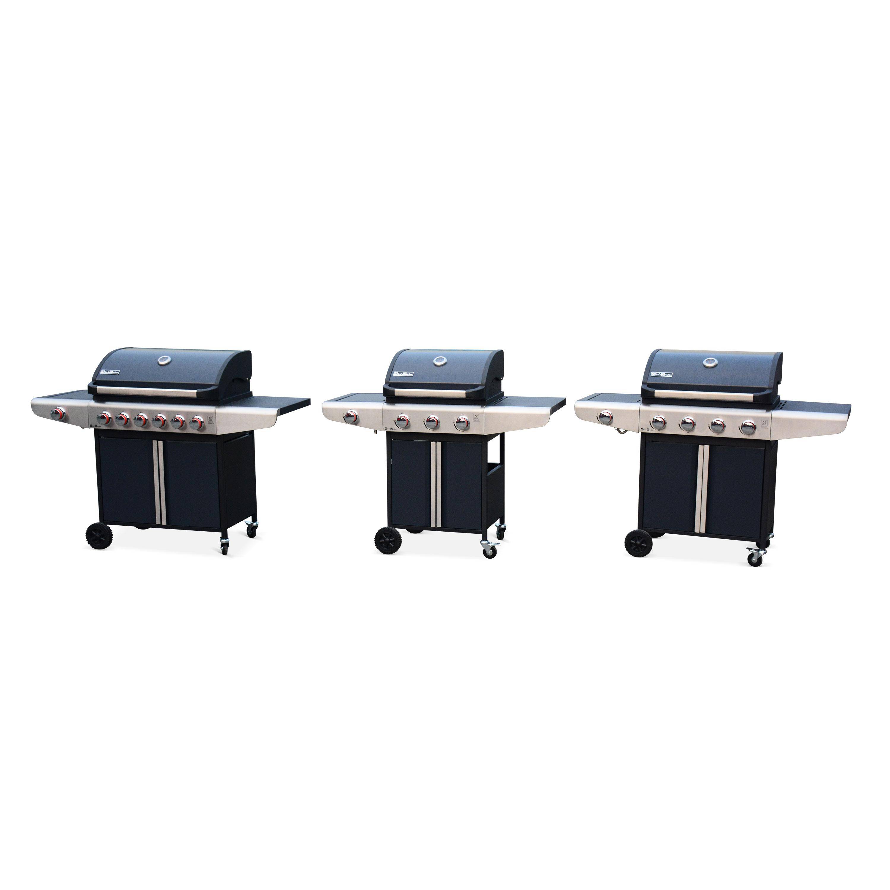 5-burner gas barbecue with 1 side burner, Bazin 4, Black, 136x53.5x109.2 cm Photo6