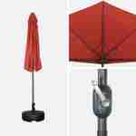  Parasol de balcon Ø250cm  – CALVI – Demi-parasol droit, mât en aluminium avec manivelle d’ouverture, toile terracotta Photo4