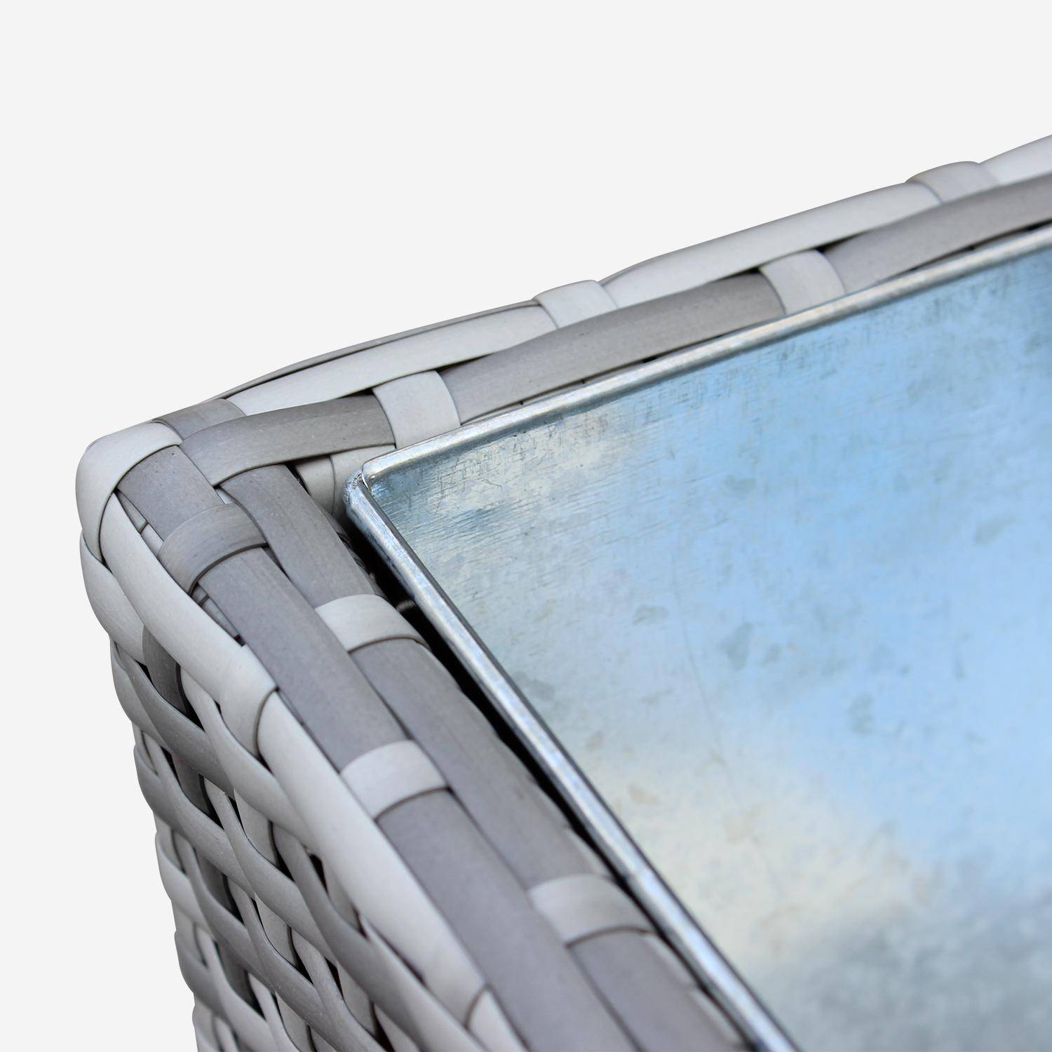 Conjunto de 2 vasos de 60 cm - Prato Nuances gris - Resina tecida, vaso em aço galvanizado, estrutura em alumínio Photo6
