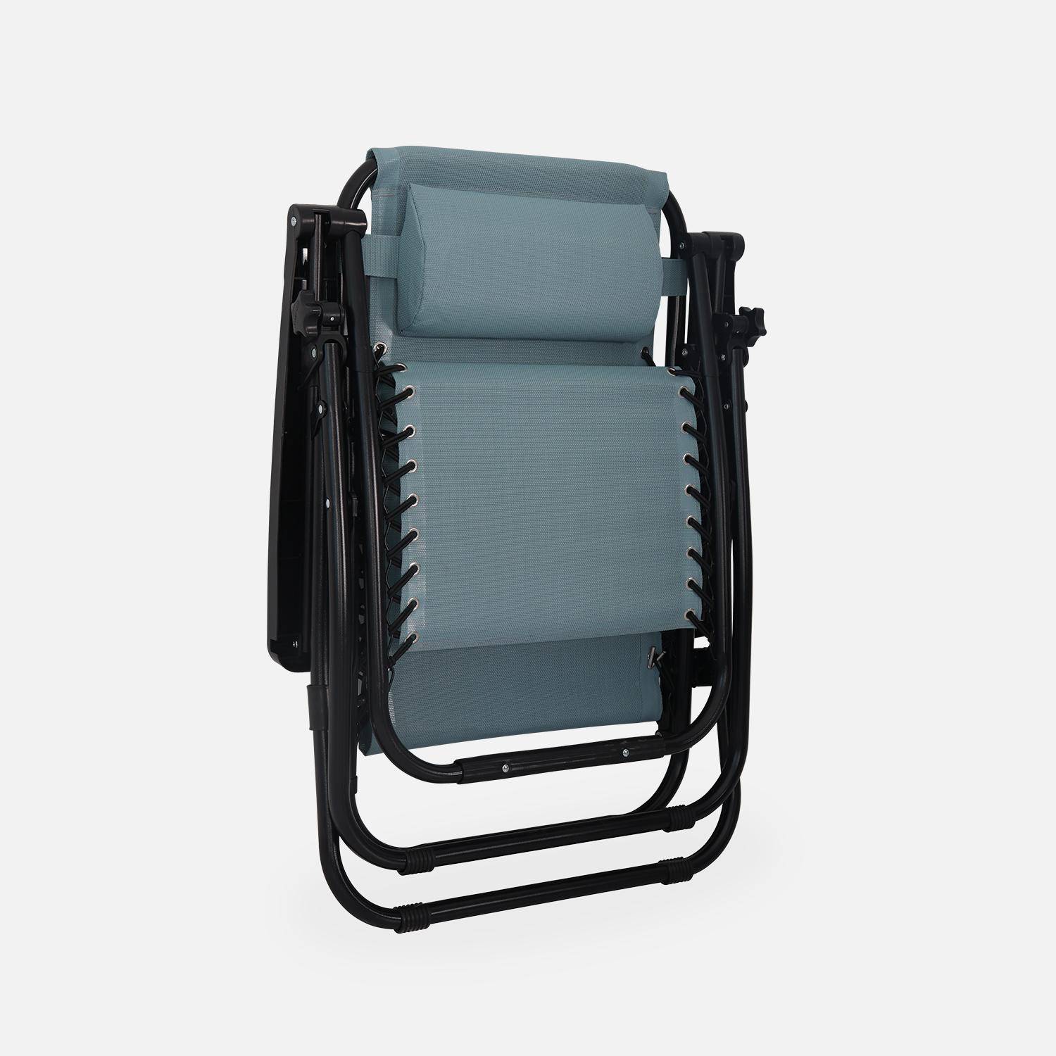 Set van twee campingstoelen, opvouwbaar, verstelbaar, inklapbaar, smaragdgroen Photo8