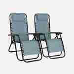 Conjunto de 2 cadeiras reclináveis - Patrick - Textilene, dobrável, multiposicional, esmeralda Photo1