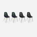 Lot de 4 chaises scandinaves - Lars -  pieds en métal couleur bois, fauteuils 1 place, noirs Photo3