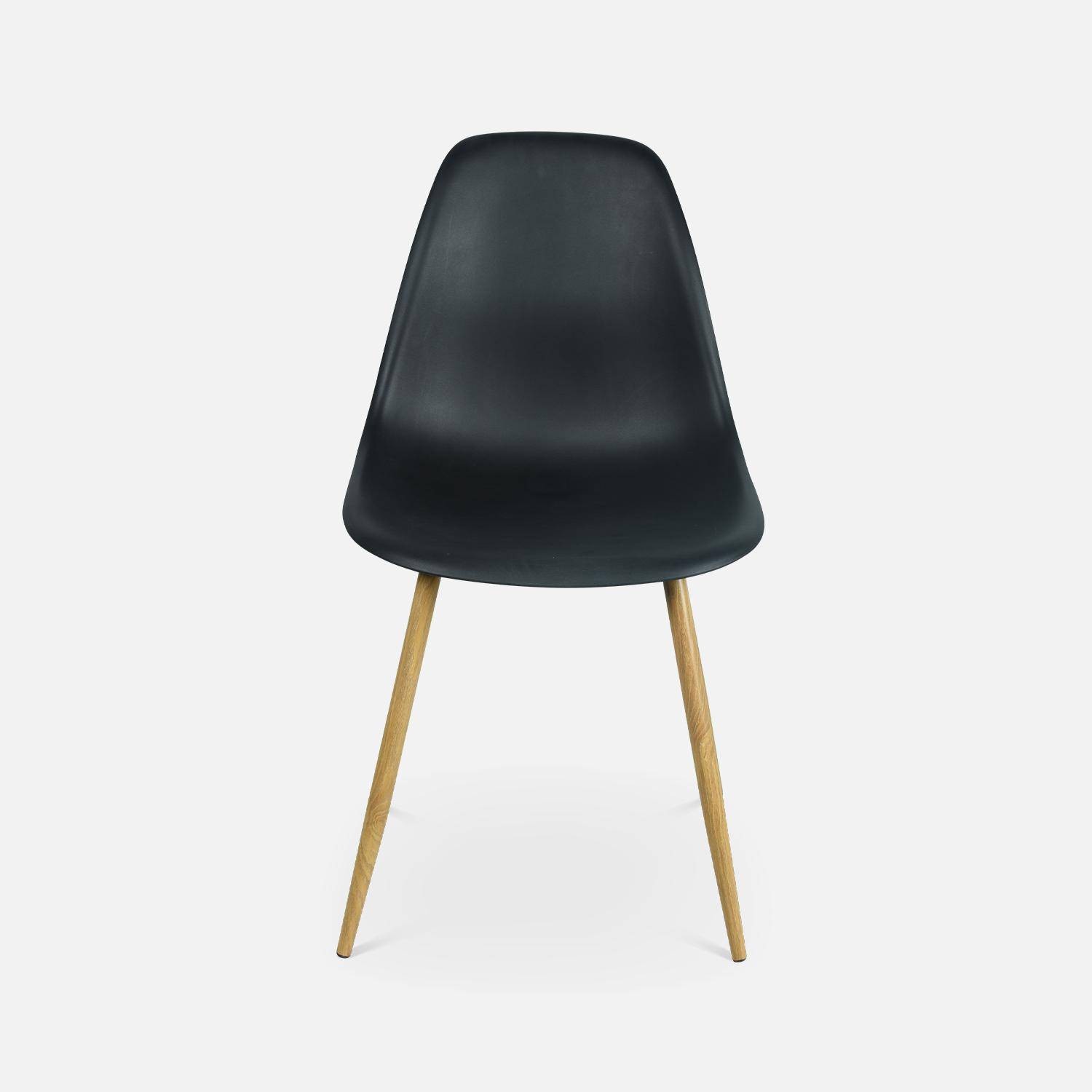 Lot de 4 chaises scandinaves - Lars -  pieds en métal couleur bois, fauteuils 1 place, noirs Photo5