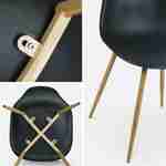 Lot de 4 chaises scandinaves - Lars -  pieds en métal couleur bois, fauteuils 1 place, noirs Photo6