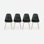 Lot de 4 chaises scandinaves - Lars -  pieds en métal couleur bois, fauteuils 1 place, noirs Photo4