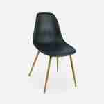 Lot de 4 chaises scandinaves - Lars -  pieds en métal couleur bois, fauteuils 1 place, noirs Photo7